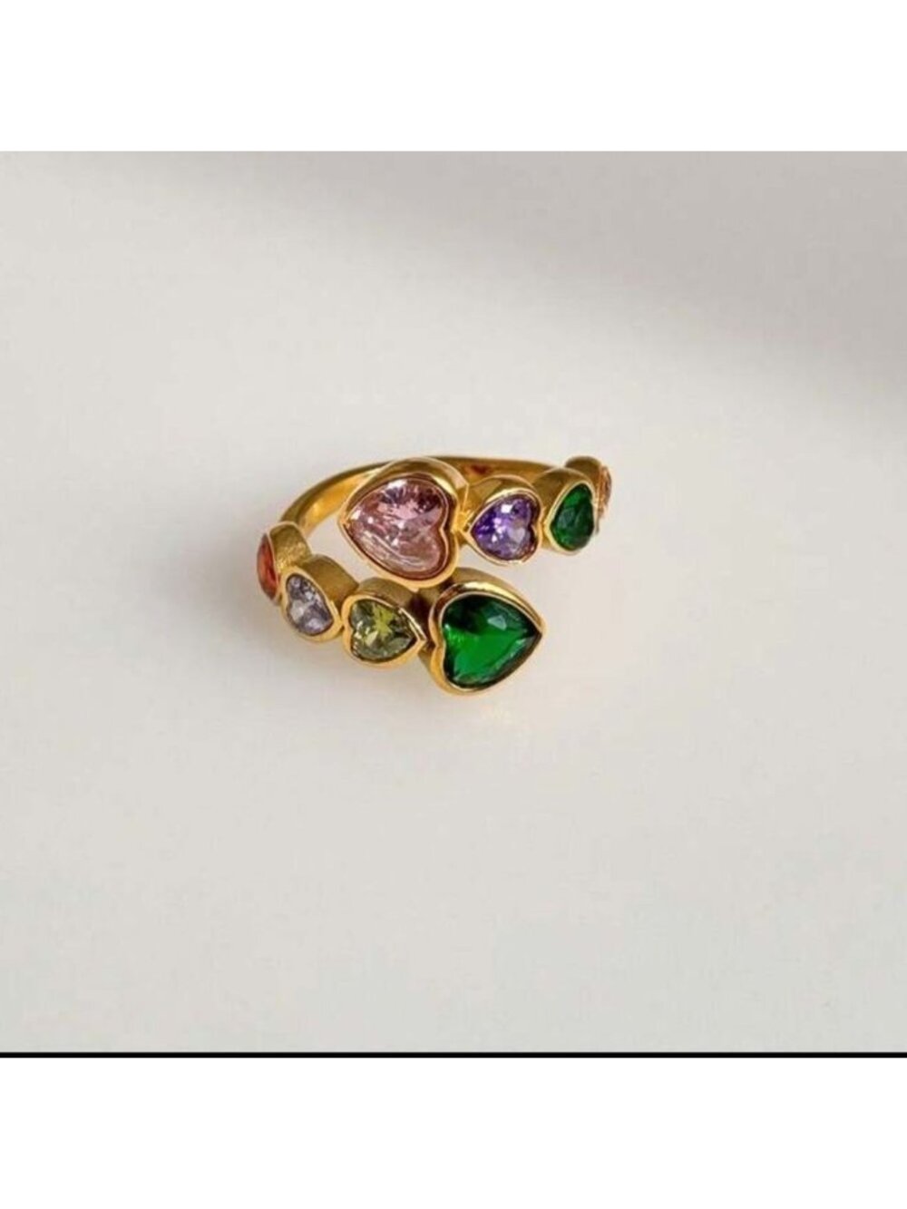 Multicolor Gemstone Ring Q589 - Picture 3 of 6
